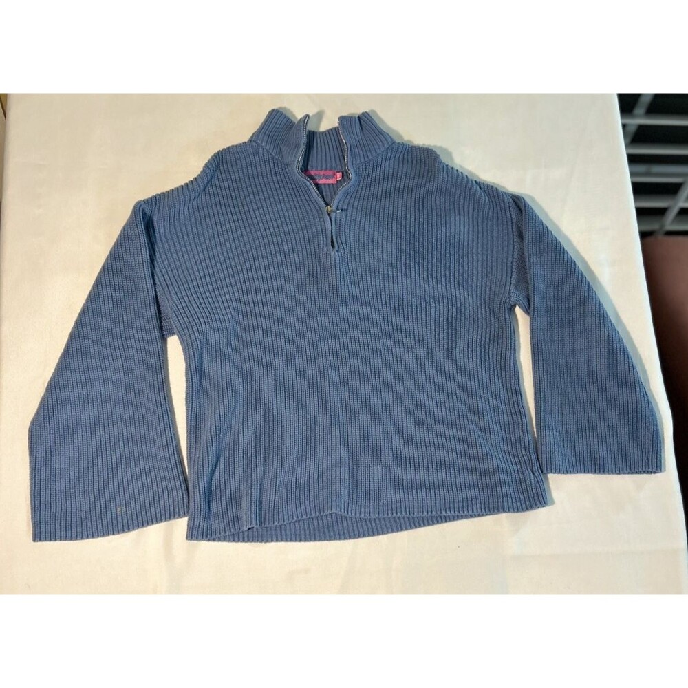 Edikted Cable Knit 1/4 Zip Sweater Women’s Size S Y2K Flare Sleeves